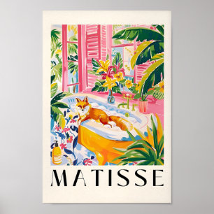 Vos in bad geïnspireerd door Matisse Art, Pink Tro Poster