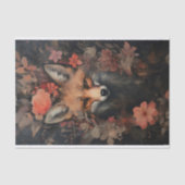 Vos in bloemen 1 Decoupage papier (Voorkant)