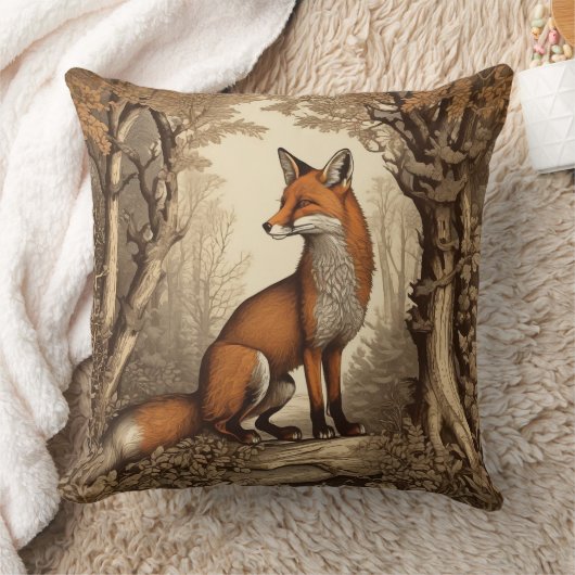  vos in botanisch bos kussen (Deken)