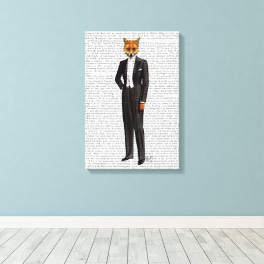 vos in de avondspuit volledig canvas afdruk (Insitu (Houten vloer))