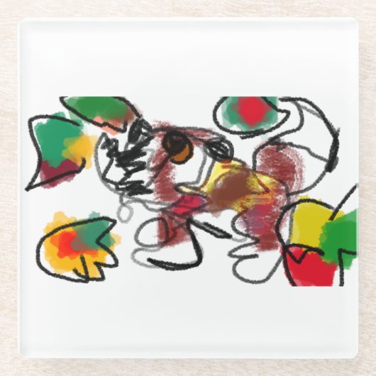 Vos in de herfst wachten glazen onderzetter (Voorkant)