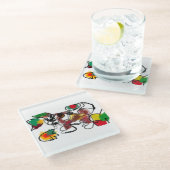 Vos in de herfst wachten glazen onderzetter (Schuin)