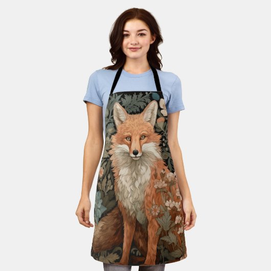 Vos in de herfsttuin schort (Gedragen)