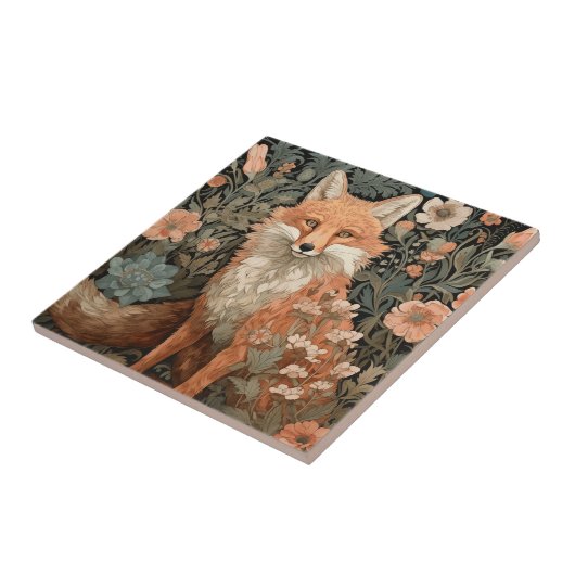 Vos in de herfsttuin tegeltje (Zijkant)