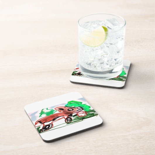 Vos in de lente bier onderzetter (Rechterzijde)