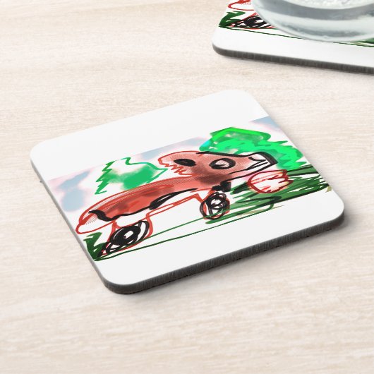 Vos in de lente bier onderzetter (Linkerzijde)