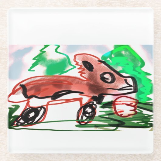 Vos in de lente glazen onderzetter (Voorkant)