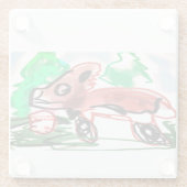 Vos in de lente glazen onderzetter (Achterkant)