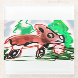 Vos in de lente glazen onderzetter