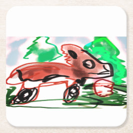 Vos in de lente kartonnen onderzetters