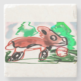 Vos in de lente stenen onderzetter