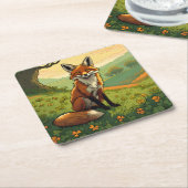 Vos in de Shamrocks Kartonnen Onderzetters (Schuin)