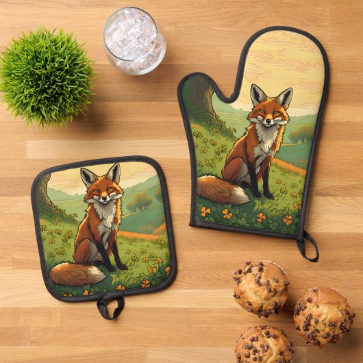 Vos in de Shamrocks Ovenwant & Pannenlap Set (Top down)