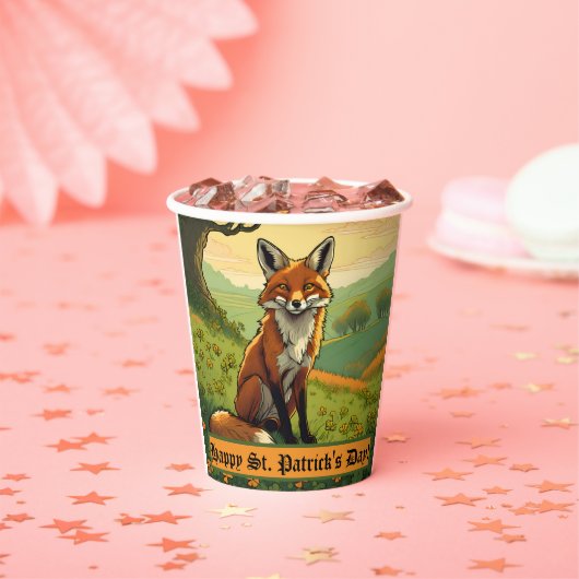 Vos in de Shamrocks Papieren Bekers (Insitu)