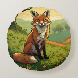 Vos in de Shamrocks Rond Kussen