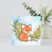 Vos in de varens feestdagenkaart (Staand voorkant)