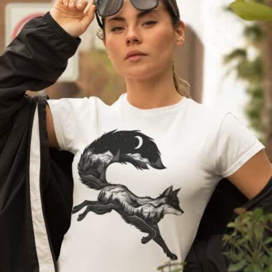Vos in een berg T-shirt