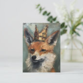 Vos in een kroon briefkaart (Staand voorkant)