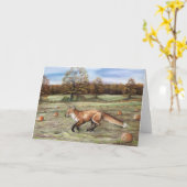 Vos in een Wenskaart van de Kunst van het Flard Kaart (Gele Bloem)