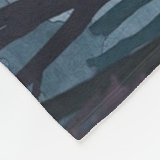 Vos in Forest Clearing Fleece Deken (Hoek)