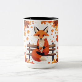 Vos in herfst mok