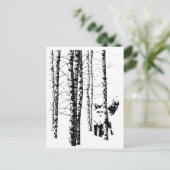 Vos in het Berkenbos Moderne kunst Briefkaart (Staand voorkant)