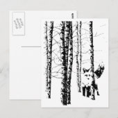 Vos in het Berkenbos Moderne kunst Briefkaart (Voorkant / Achterkant)