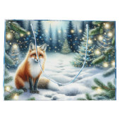 Vos in het betoverde bos gepersonaliseerde kerst groot cadeauzakje (Achterkant)