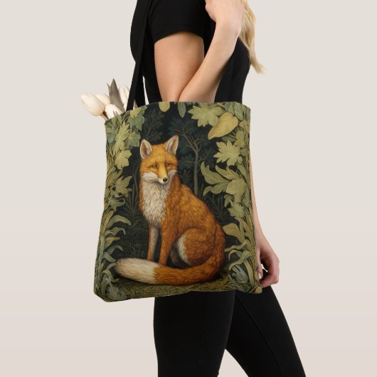 Vos in het bos, Art nouveau stijl Tote Bag (Dichtbij)