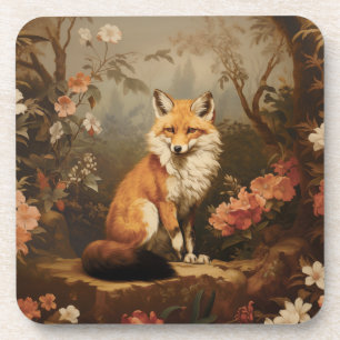 Vos in het bos humeurig Victoriaans Bier Onderzetter