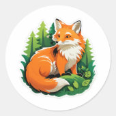 Vos in het bos Sticker (Voorkant)