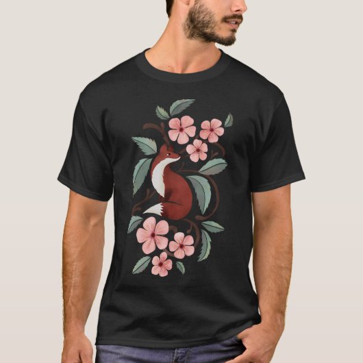 Vos in kersenbloesems t-shirt (Voorkant)
