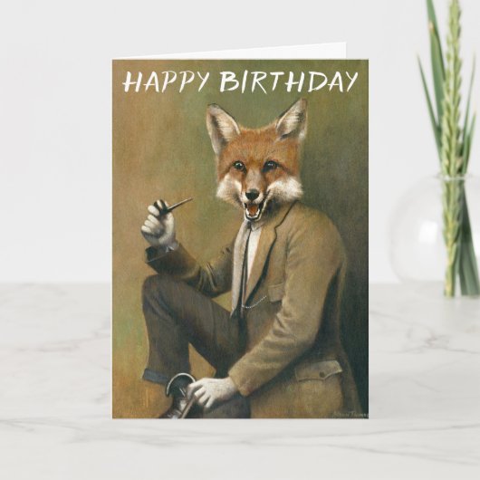 vos in pak verjaardag Kaart (Voorkant)
