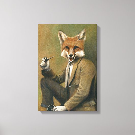 vos in pak verpakt canvas afdruk (Voorkant)
