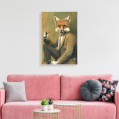 vos in pak verpakt canvas afdruk (Insitu (Woonkamer))