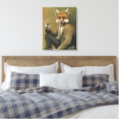 vos in pak verpakt canvas afdruk (Insitu (Slaapkamer))