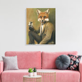 vos in pak verpakt canvas afdruk (Insitu (Woonkamer))