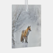 Vos in Sneeuw Wildlife Mooie Kerst Glas Ornament (Voorkant Rechts)