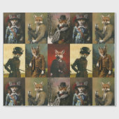  vos in wasgoed cadeaupapier (Vlak)