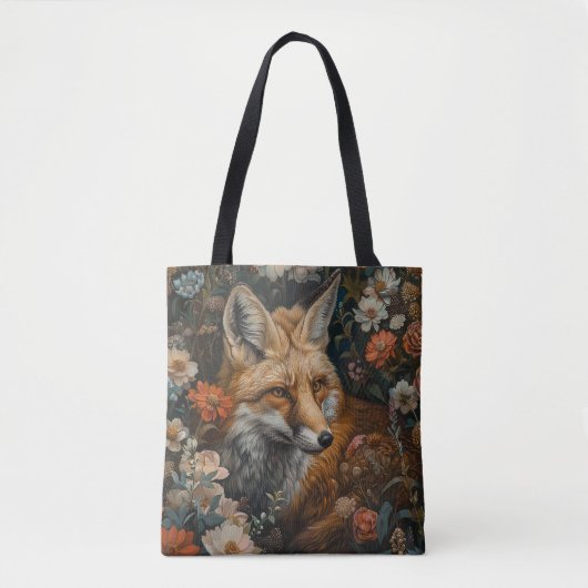 vos in wilde bloementuin tote bag (Voorkant)
