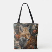 vos in wilde bloementuin tote bag (Achterkant)