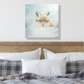 Vos in winter canvas kunst (Insitu (Slaapkamer))
