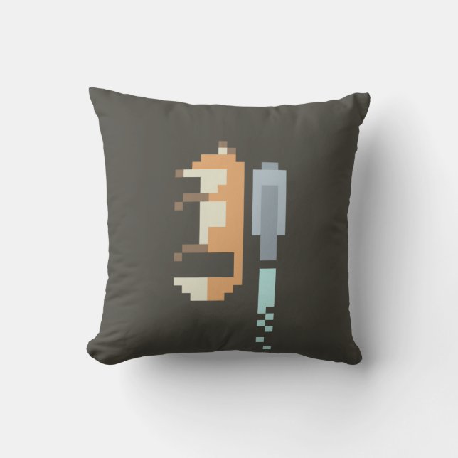 Vos Jetpack Pixel Art Kussen (Voorkant)