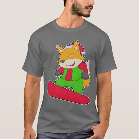 Vos Kerst Snowboard T-shirt (Voorkant)
