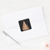 Vos Kerstboom Vos Xmas Boom Grappig Dier Vierkante Sticker (Envelop)