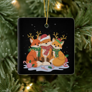 Vos Kerstlichtjes Kerstman Kerstmis Bosdier  Keramisch Ornament