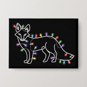 Vos Kerstmis Xmas Huisdier Dierenliefhebber Cadeau Button
