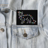 Vos Kerstmis Xmas Huisdier Dierenliefhebber Cadeau Button (Insitu)