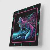 Vos kijkt over de bergen vierkante klok (Hoek)