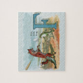 Vos kikker vissen antieke illustratie legpuzzel (Verticaal)